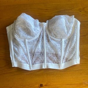 Vintage Sears White Lace Corset | 38C